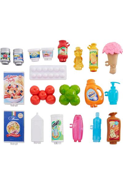 mattel Barbie doll in Supermarket, with shopping cart and 20 accessories