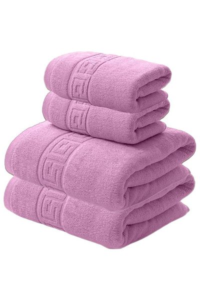 NufJoy Set of 4 Towels 100% Cotton, 500 g/m², 2 Bath Towels 70x140 cm and 2 Hand Towels 50x90 cm