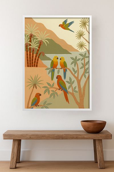HOMEPACK Single Wooden Framed Painting One Piece Poster Painting Tk/Karina20