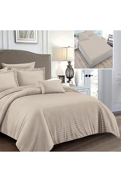 NufJoy Double bed linen DAMASK 6 pieces, Fitted sheet for mattress 160x200 cm or 180x200 cm