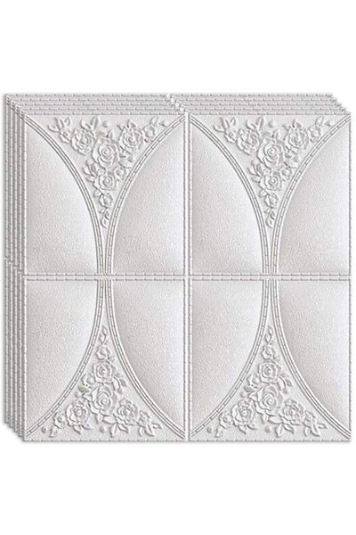 HOZRO Set 50 x Tapetă autocolantă 3D HOZRO, Design abstract, Trandafir alb