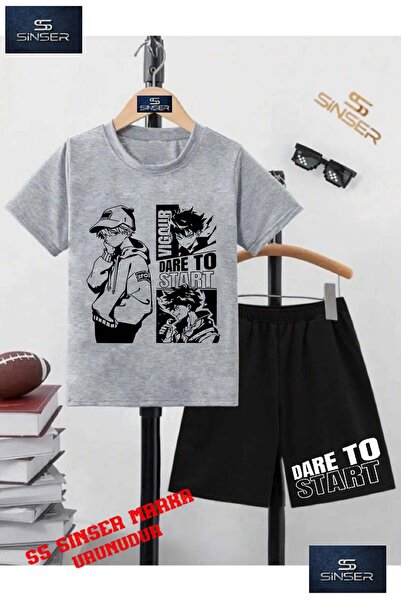 SS SİNSER Tricou cu gât rotund imprimat special pentru copii „DARE TO START” ...