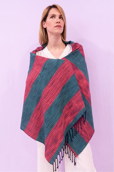 Defne&Apollon İpekçilik Hand Woven Cotton - Linen Shawl - 65 X 190 cm
