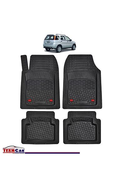 TEAMCAR ® Car Mats Tray Type Compatible Suzuki Ignis II (2000–2008) Black Durable Material