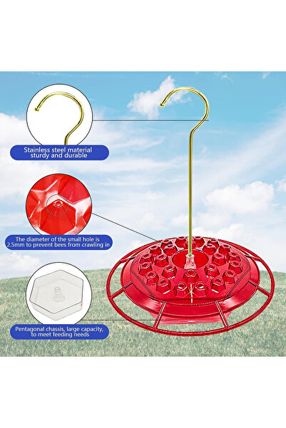 YHNMMNO Bird feeder with removable water dispenser NMM, plastic/metal, red, 20 x 21.5 cm