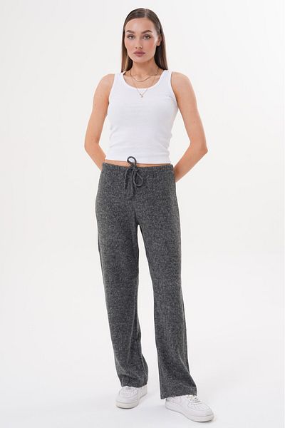 GENIUS STORE Pantaloni Yumoş de damă Pantaloni largi tricotati cu buzunare cu talie elastică PANTALONI YUMOŞ