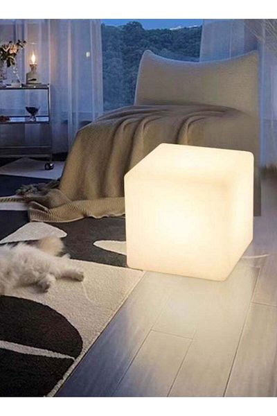 Raffine Multipurpose Modern Technology Waterproof LED Cube Side Table Color Changing Rechargeable Cordless N