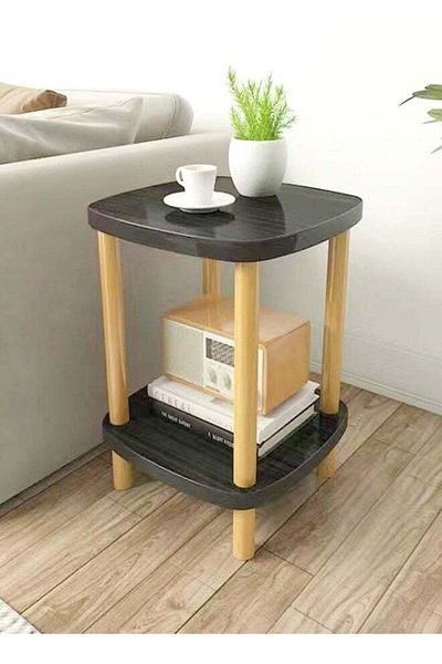 Raffine 2-Tiers Multipurpose Modern Sofa Side Living Room Bedroom Bedside Table Coffee Table Nightstand for
