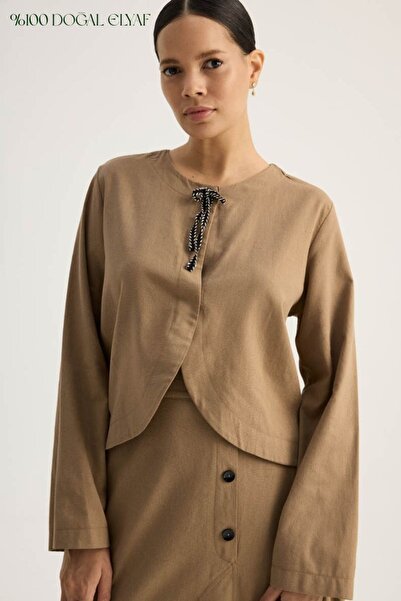 ZÜLAYS Fiyonklu Sayina Etek Takım Camel