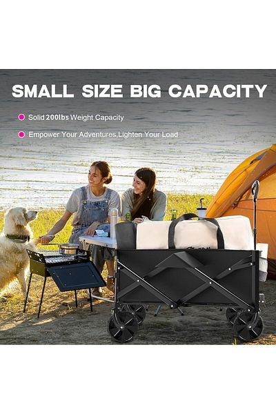 MORANO Multi-purpose cart suitable for garden, shopping, camping, beach, foldable heavy duty with wheels