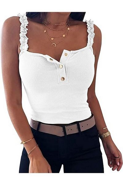 YBENLOVER Elegant tank top with buttons, Ybenlover