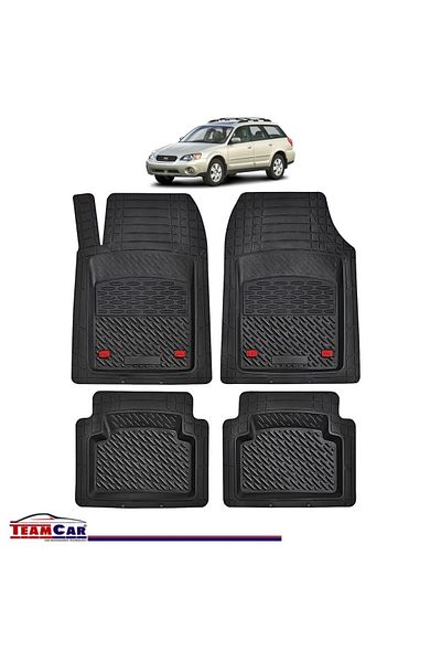 TEAMCAR ® Car Mats Tray Type Compatible Subaru Legacy IV (2003–2009) Black Durable Material