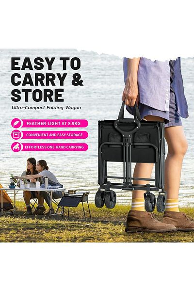 MORANO Multi-purpose cart suitable for garden, shopping, camping, beach, foldable heavy duty with wheels