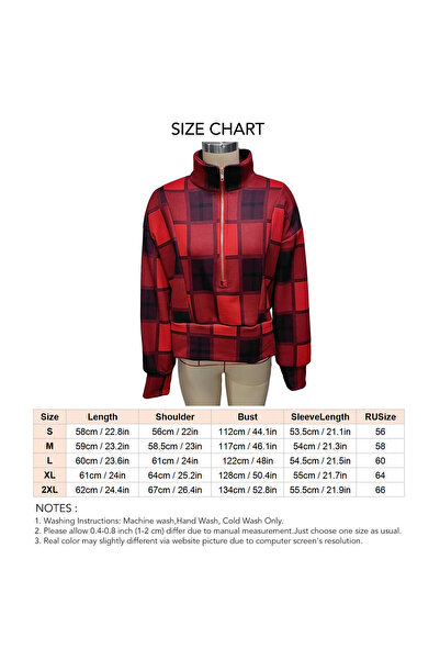 ANGGREK Oversized, short sweatshirt with 3/4 zipper, red, black for women, ANGGREK