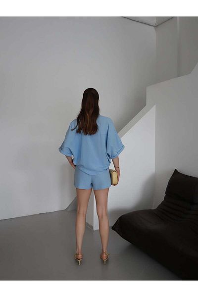 ZENİSO BUTİK Shirt Shorts Set Women's Double Set