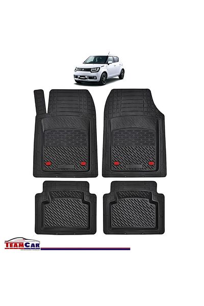 TEAMCAR ® Car Mats Tray Type Compatible Suzuki Ignis III (2016+) Black Durable Material
