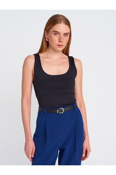 Dilvin Black Thick Strap Polymaid Undershirt