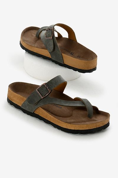 Tonny Black Γυναικείες σαγιονάρες Nubuck με άνετη εφαρμογή χακί πολυσόλα