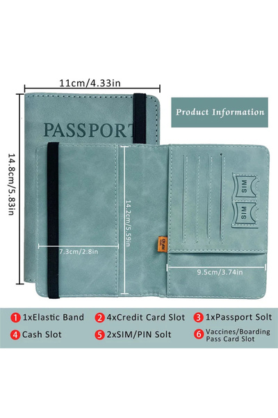 delis Unisex passport cover, Lorelei PT1305, Blue