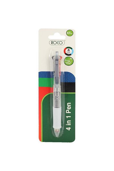 Roco 4-in-1 Gel Ink Pen Black;Blue;Green;Red Ink Color 0.7 mm Ballpoint