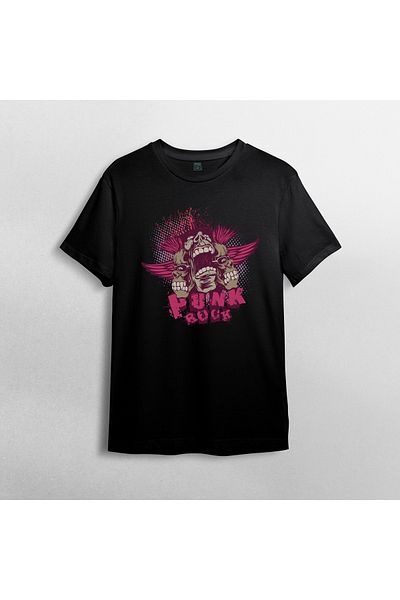 Pixxa Punk Rock Unisex 100% Cotton Crew Neck T-Shirt Model 1
