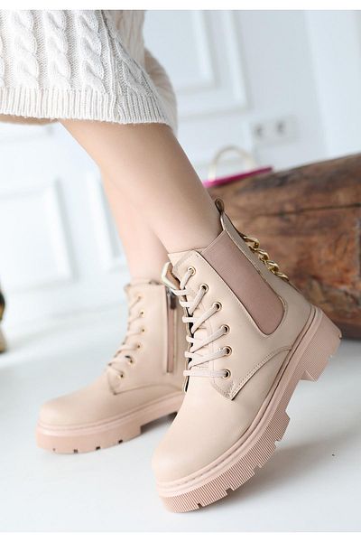 Celira Harte Nude Skin Lace up Boots