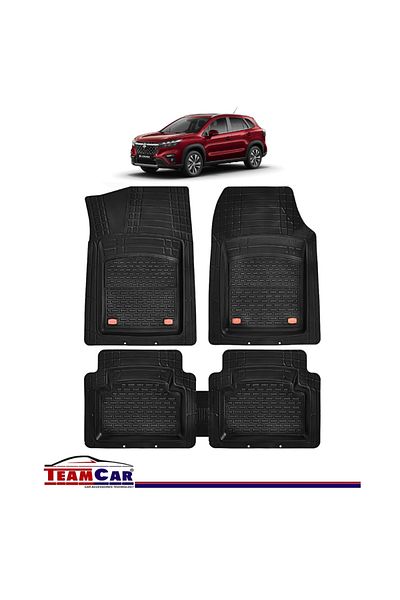TEAMCAR ® Car Mats Tray Type Compatible with Suzuki S-Cross II (2021+) Black Durable Material