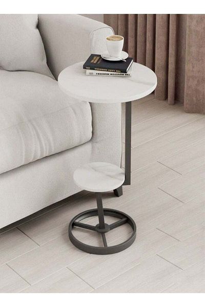 Raffine 2 Tier Multipurpose Modern Design Stylish Portable Side Table for Bedroom Home Offices 40 x 55 cm