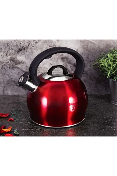 Berlinger Haus Stainless steel whistling kettle 3 L Burgundy Metallic Line