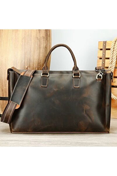 delis Geanta de calatorie unisex, Nyko GT3290, piele naturala, Maro