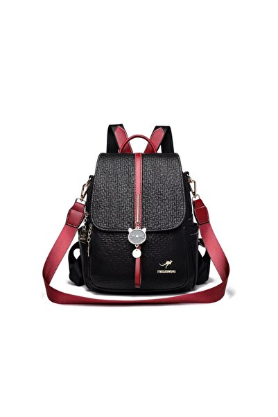 delis Rucsac dama, Iliris GT3605, Negru/Rosu