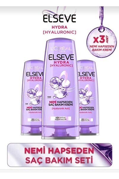 ELSEVE Hydra [Hyaluronic] Nem Dolduran Saç Bakım Kremi 250 ml 3 ADET
