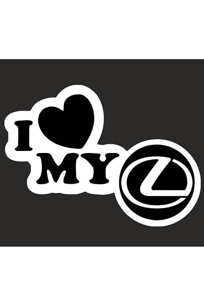 Image Car sticker, IMAGE, I love my LEXUS, white, 23 x 17 cm