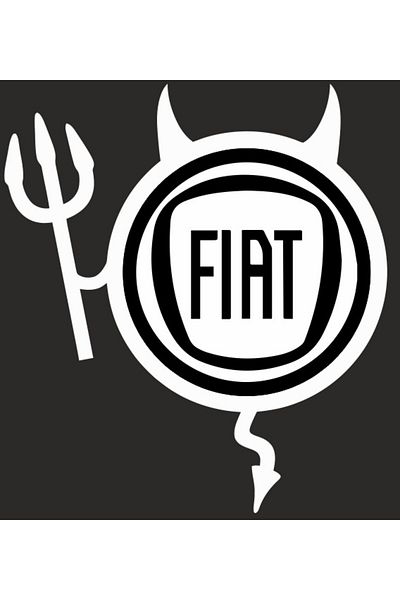 Image Car sticker, IMAGE, Dracusor FIAT, white, 19 x 21 cm