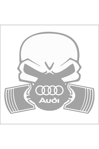 Image Sticker auto, IMAGE, Piston skull AUDI, argintiu, 22 x 20 cm