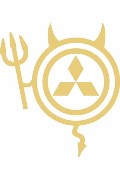 Image Sticker auto, IMAGE, Dracusor MITSUBISHI, auriu, 19 x 21 cm