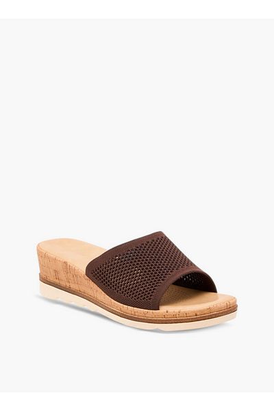 Le Confort Flyknit Textured Slip-On Comfort Sandals with Wedge Heels