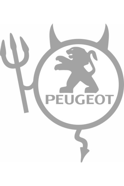 Image Sticker auto, IMAGE, Dracusor PEUGEOT, argintiu, 19 x 21 cm