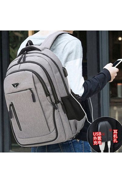 delis Jenson GT1480 men's backpack, USB port, gray