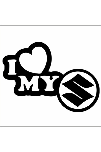 Image Sticker auto, IMAGE, I love my SUZUKI, negru, 23 x 17 cm
