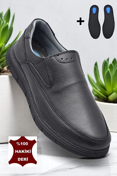 ISPARTALILAR Tab202 Heel Gel Orthopedic Sole Genuine Leather Men's Shoes Poly Light Sole