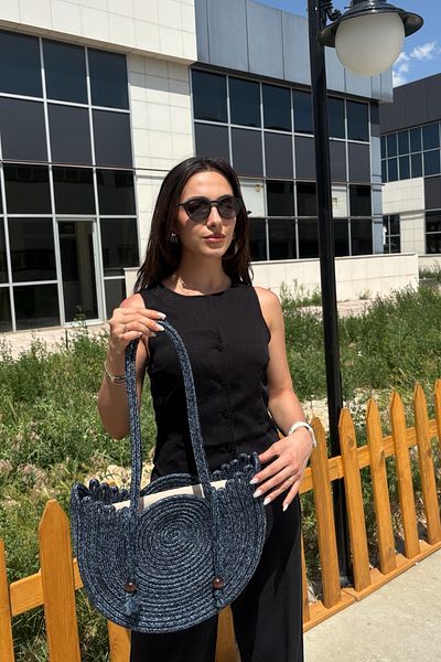 MaVaux Стилна и елегантна чанта за през рамо с подплата от ракита, плажна и ежедневна изработка