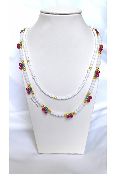 MYSTERY TAKI AKSESUAR Crystal Glass Bead 2Pcs Summer Necklace