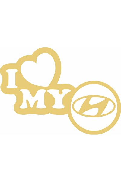 Image Sticker auto, IMAGE, I love my HYUNDAI, auriu, 23 x 17 cm