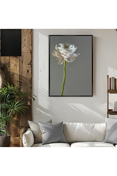 Harikabirev HARİKABİREV | MODEL DE FLORI DE BĂRBAȚI ALB | TABLA DE STICLA TEM...