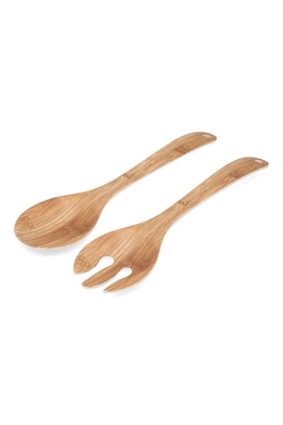 Felli Piece Contemporary Design Durable Easy Cleaning Salad Server Set Brown