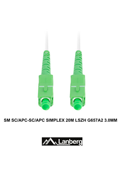 Lanberg Fiber optic network cable with length 20 m and SC/APC-SC/APC connectors, Lanberg Z43086, SM