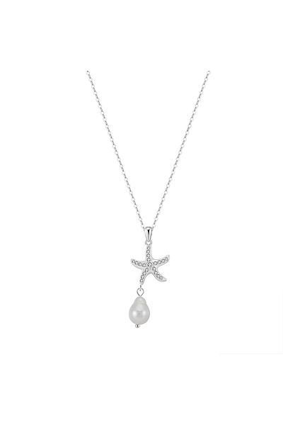 delis Lantisor argint 925, JW1539, model stea de mare, placat cu rodiu