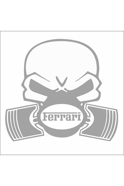 Image Sticker auto, IMAGE, Piston skull FERRARI, argintiu, 22 x 20 cm