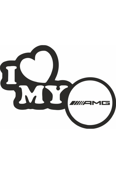 Image Αυτοκόλλητο αυτοκινήτου, IMAGE, Λατρεύω το AMG μου, μαύρο, 23 x 17 εκ.